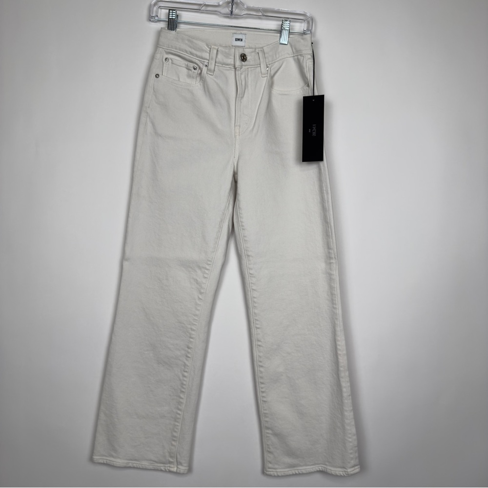 NWT Edwin Women’s Bree Stove Pipe Crop Premium Pants Cream Size 26 Made in USA
